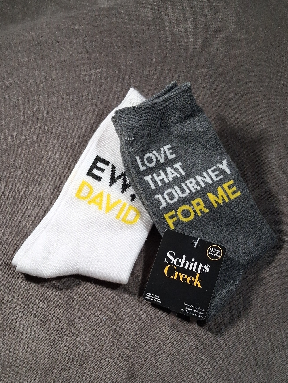 Schitt's Creek 2 Pairs Classic Casual Trouser Socks Humourous NEW Size 4-10